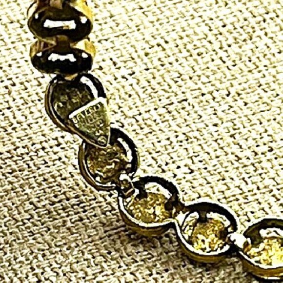 Solid 14k BEVERLY HILLS GOLD Coin Link Tennis Bracelet 7.5 in w/Box Super Pretty - Picture 8 of 8